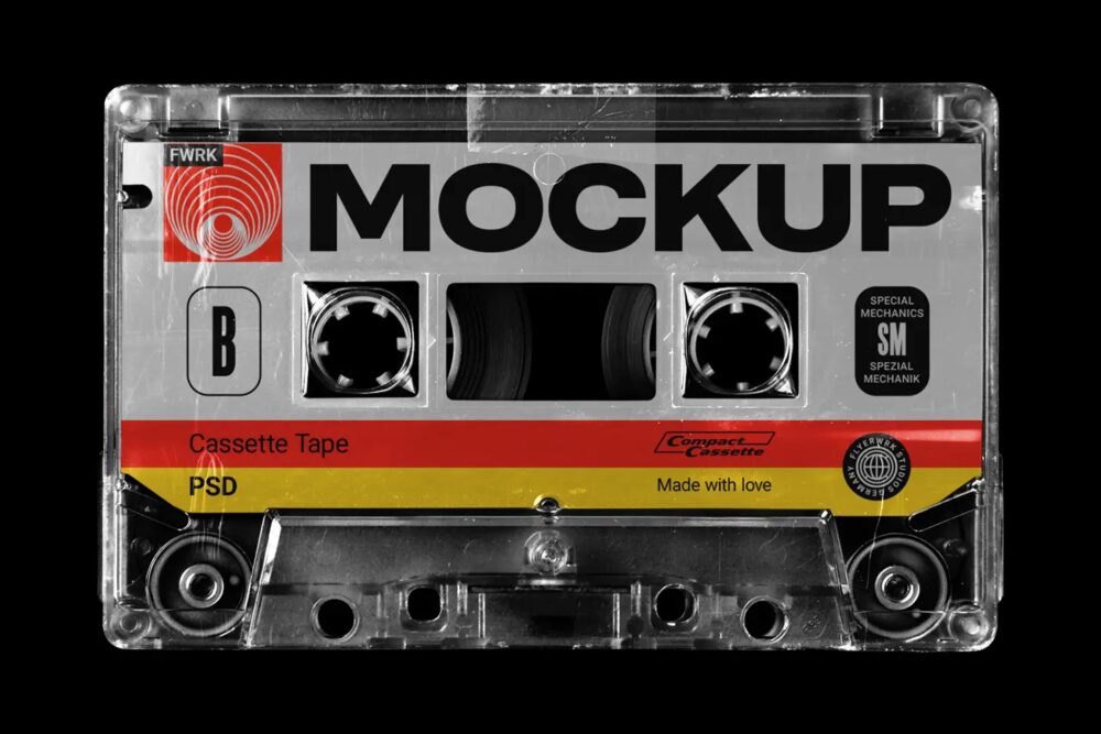 Retro Cassette Tape Mockup