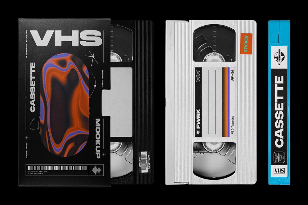 Retro VHS Cassette Mockup