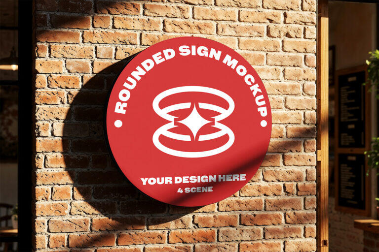 Round Signboard Mockup