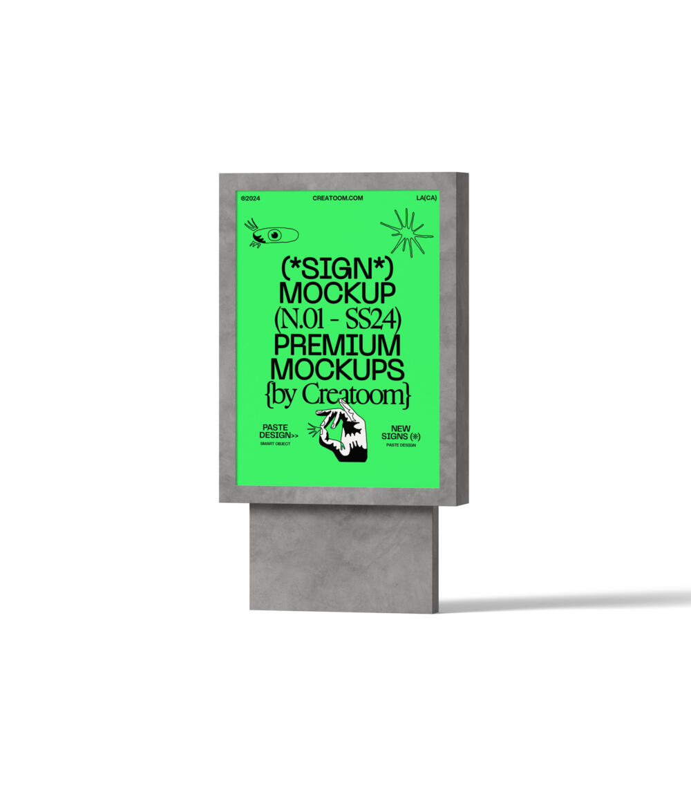 Signboard Display Poster Mockups V2 Front View | Mockup store
