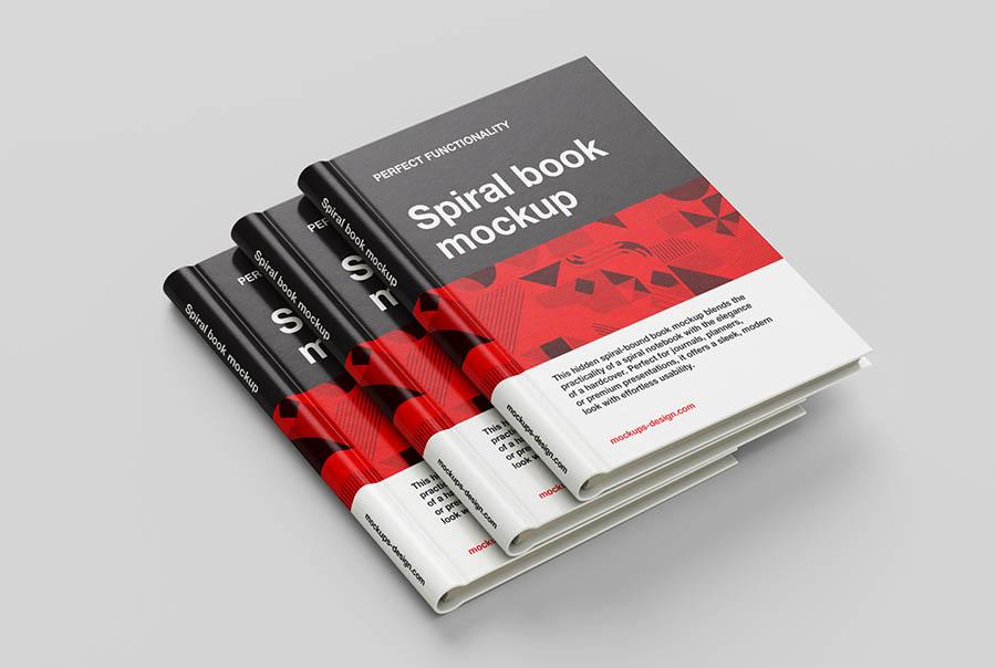 Sleek spiral-bound book mockup