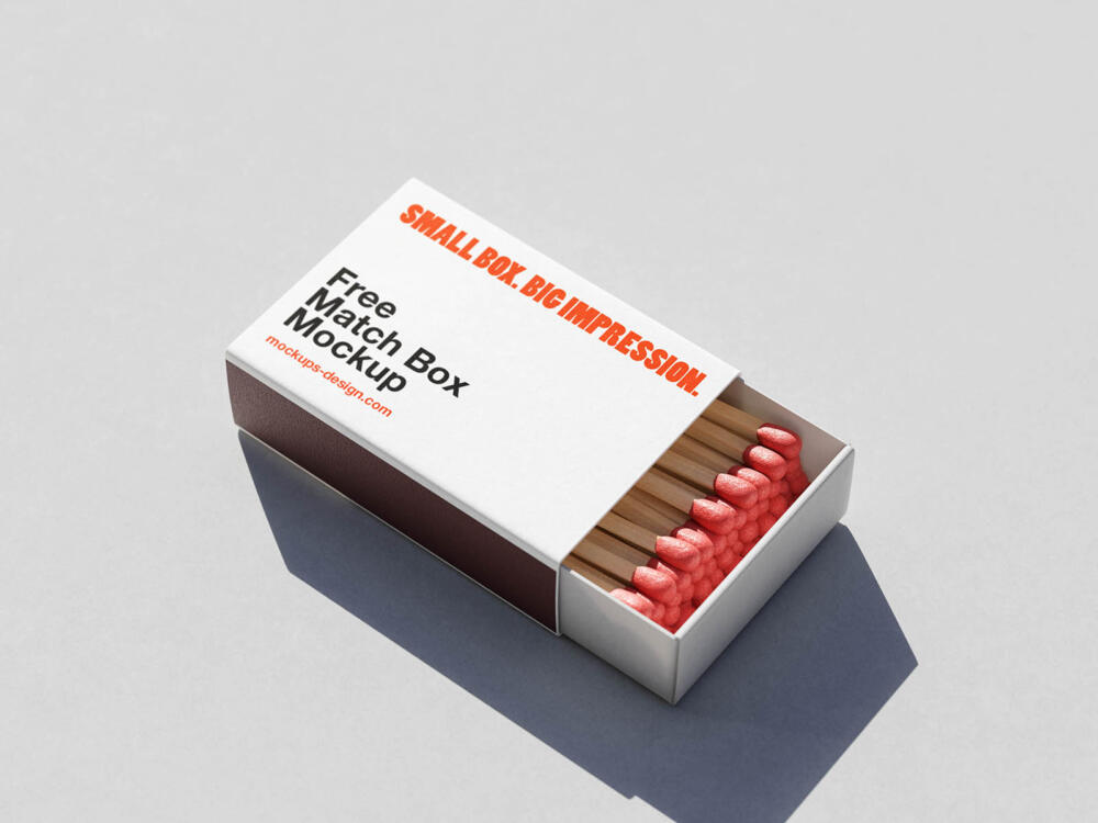 Slide open matchbox mockup