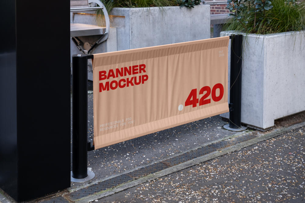 Small Restaurant Banner Mockup
