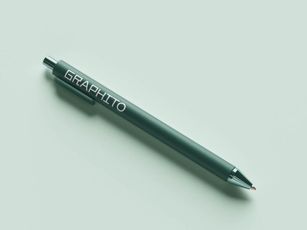 Soft-touch ballpoint pen mockup