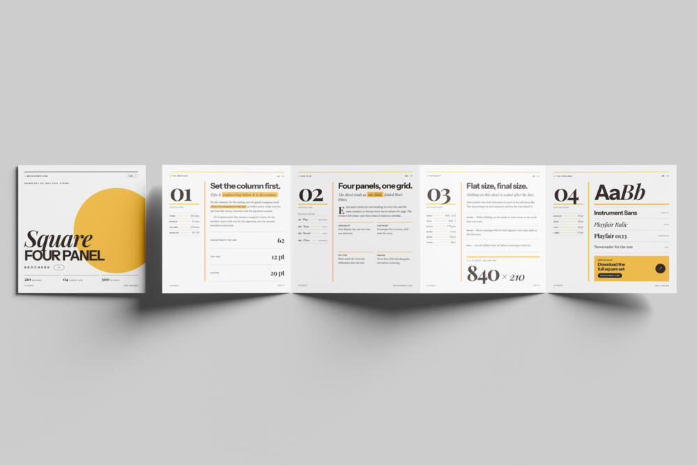 Square 4 Panel Flyer Mockup