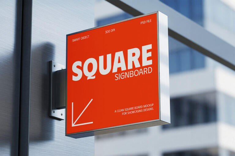 Square Signboard Mockup