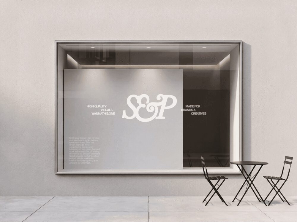 Square Storefront Window Signage Mockup