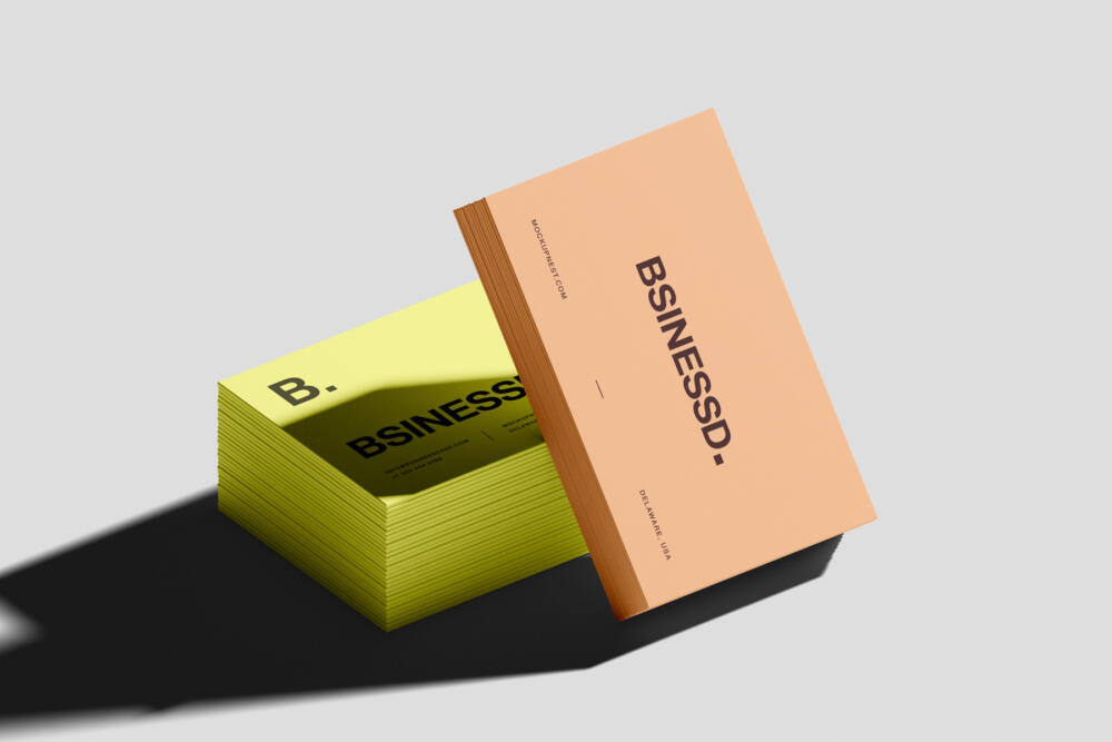 Stacked 85x55 Business Card Mockup Paper Stack