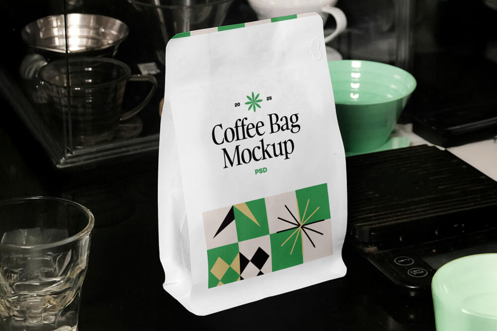 Standing Coffee Bag PSD Mockup