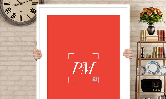 Standing Man Holding PSD Poster Mockup