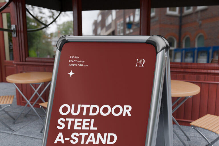 Steel A-Stand Sign Mockup