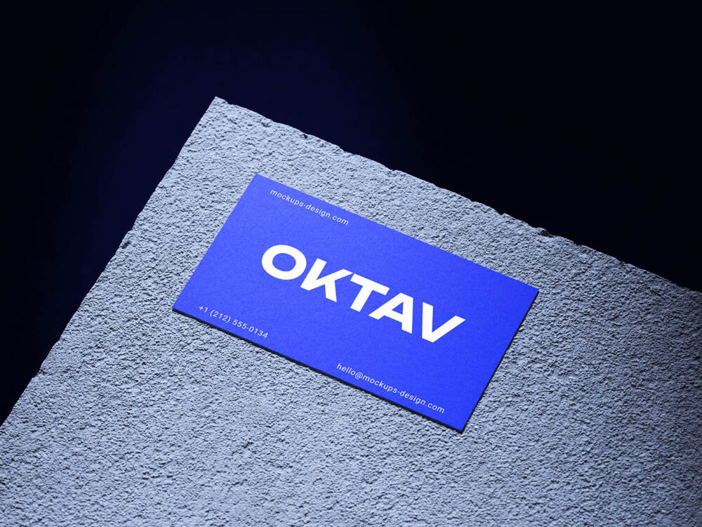 Stone slab business card mockup
