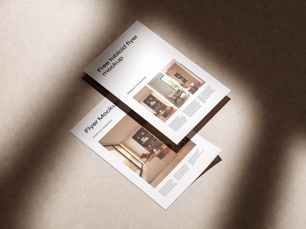 Sunlit tabloid flyer mockup