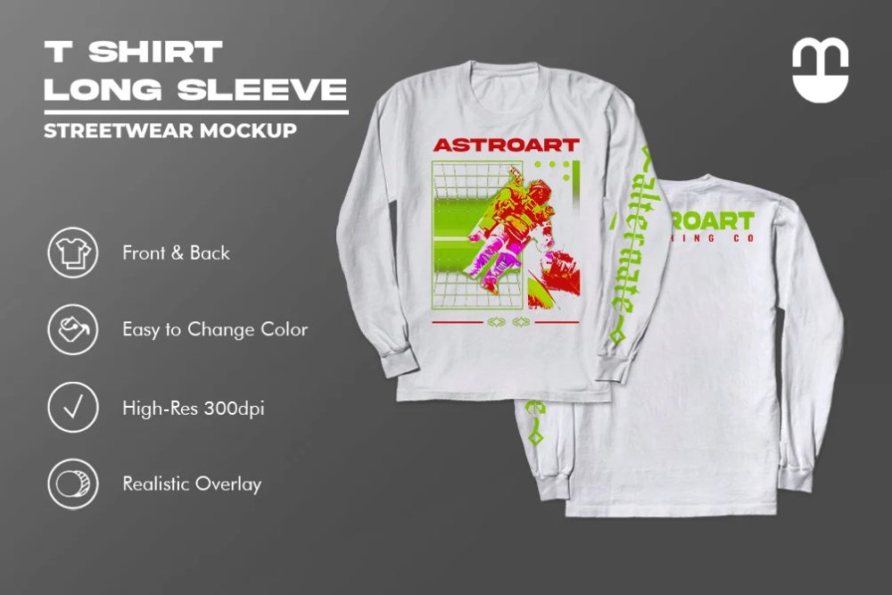 T Shirt Long Sleeve Streetwear Mockup