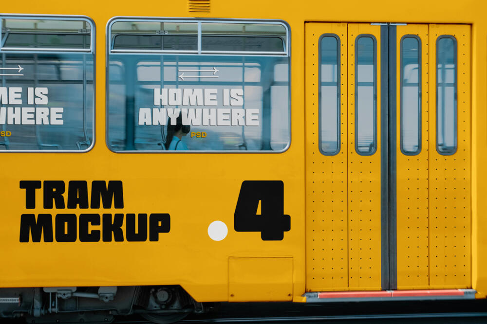 Tram Side View Mockup