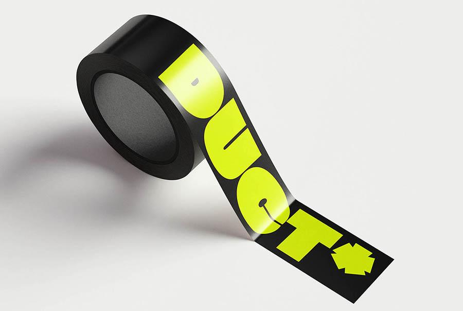 Unrolled duct tape mockup