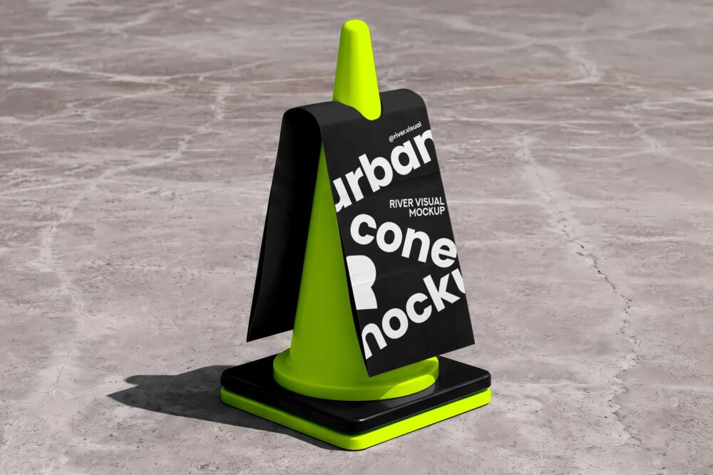 Urban Cone Sign Mockup