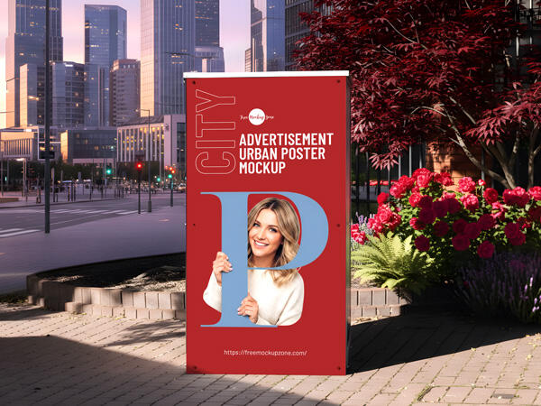 Urban poster mockup PSD