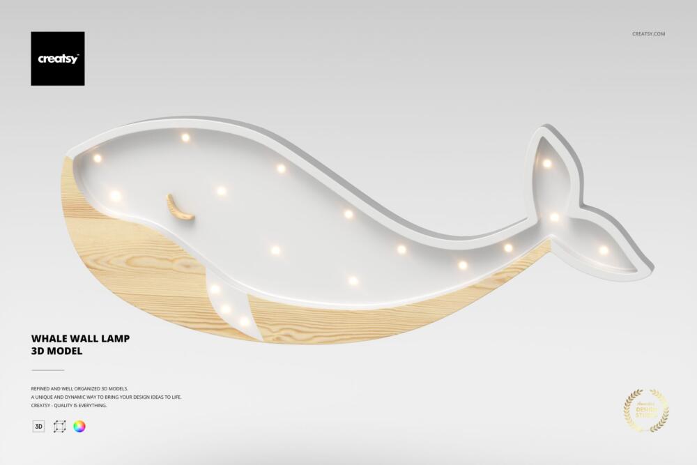 Whale Wall Lamp 3D Model