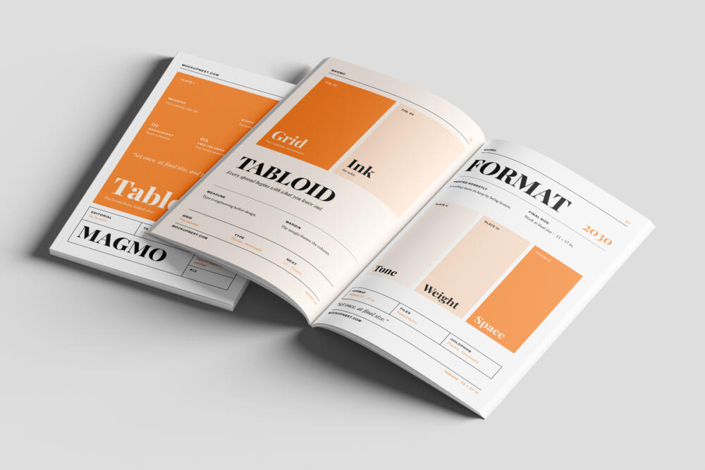 11x17 Editorial Magazine Mockup Open Spread