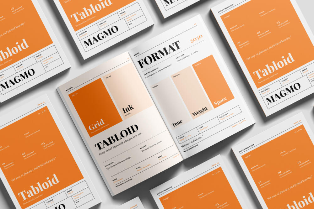 11x17 Editorial Magazine Mockup