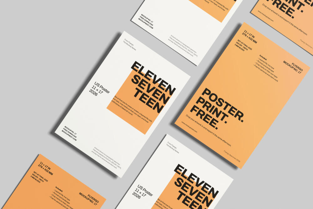 11x17 Flyer Mockup Top View