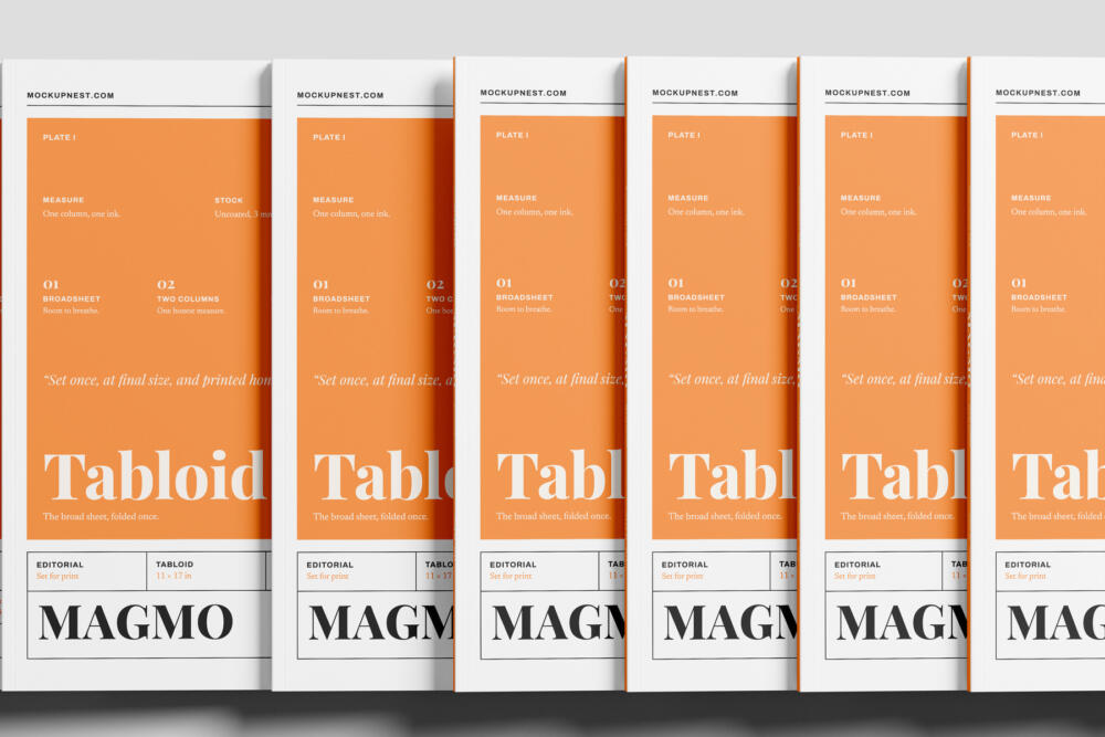 11x17 Modern Magazine Mockup On Surface