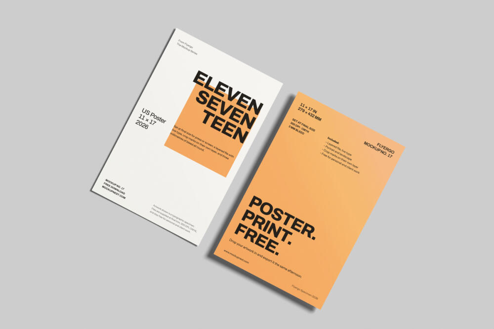 11x17 Poster Mockup Top View