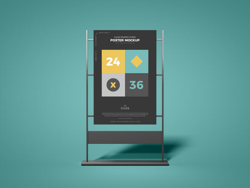 24x36 Framed Stand Poster Mockup