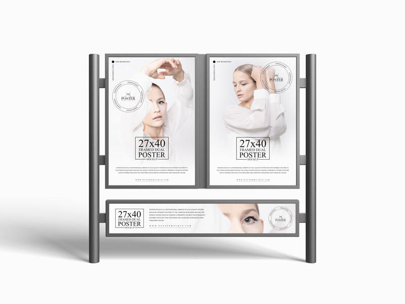 27x40 Framed Dual Poster Mockup