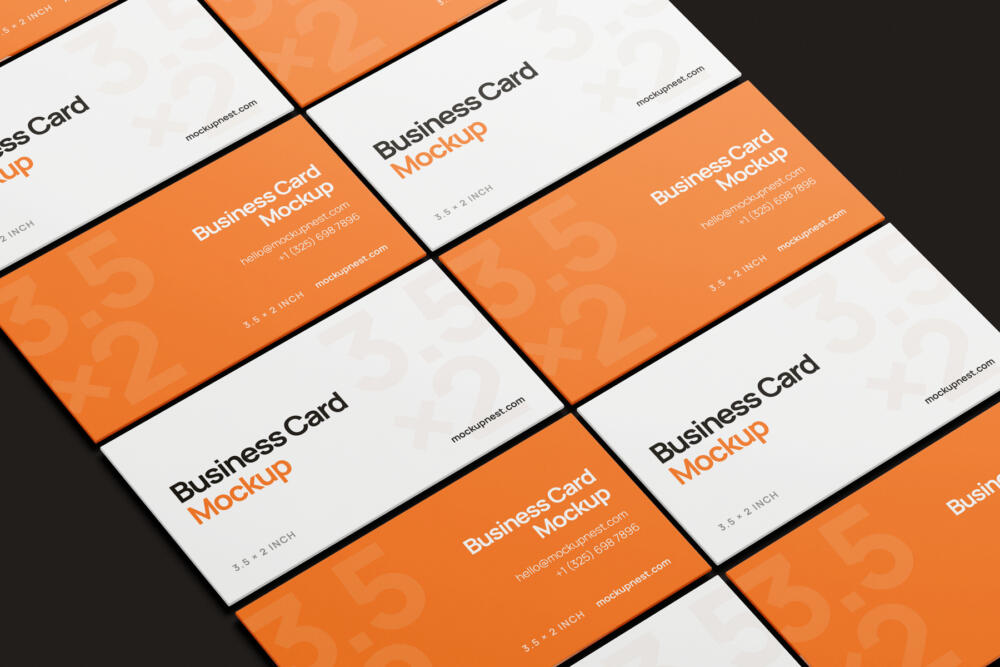 3.5x2 Business Card Mockup Minimal Background