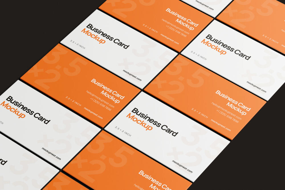3.5x2 Visiting Card Mockup Angled View