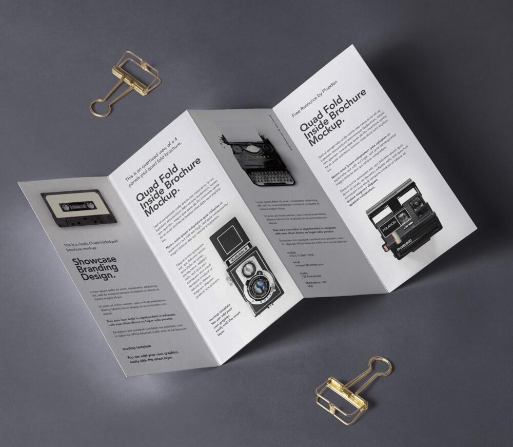 4 Fold Panel Psd Brochure Mockup