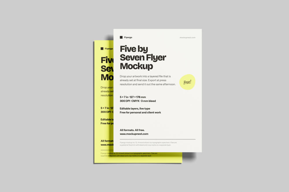 5x7 Flyer Mockup Front View