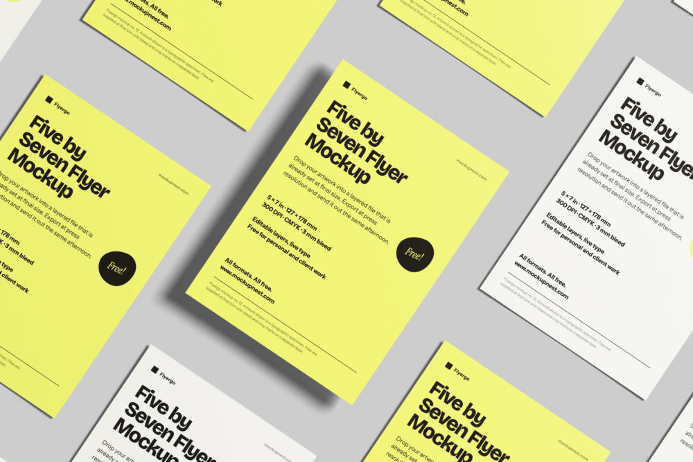 5x7 Flyer Mockup Top View