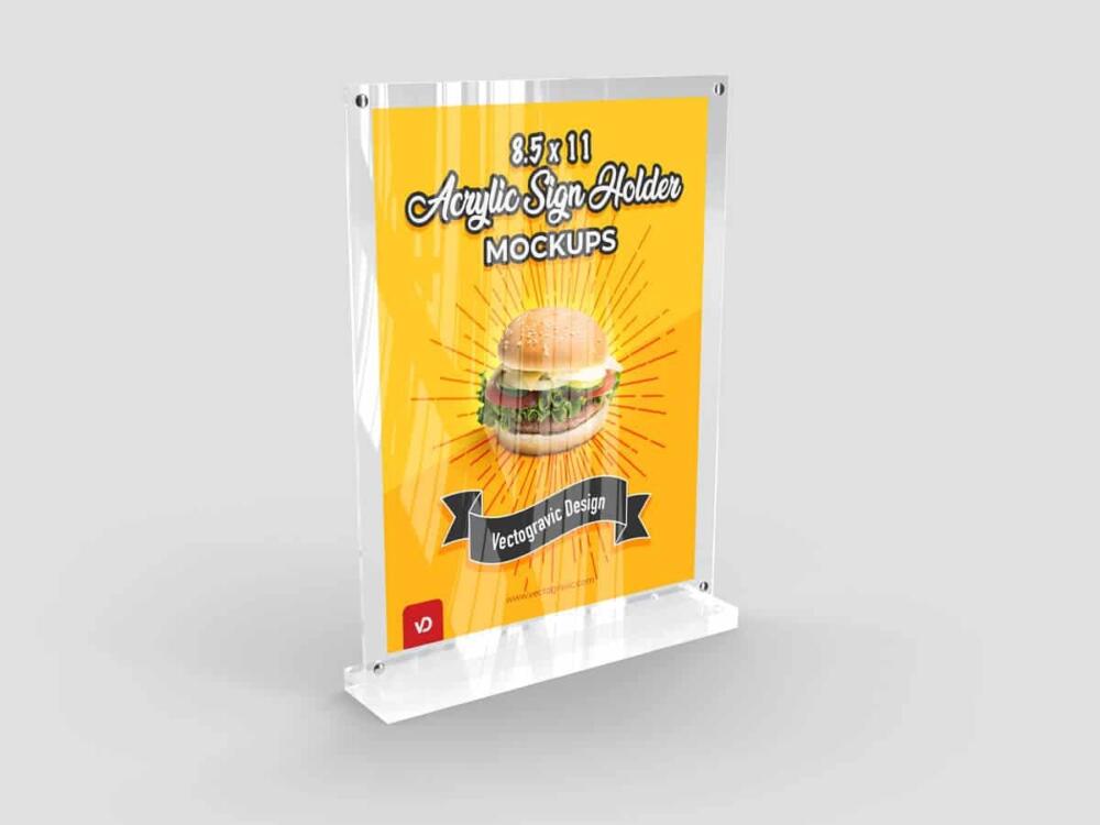 8.5 X 11 Acrylic Sign Holder Mockups
