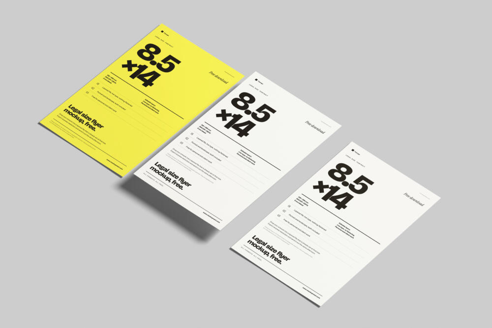 8.5x14 Lagel Flyer Mockup Angled Perspective