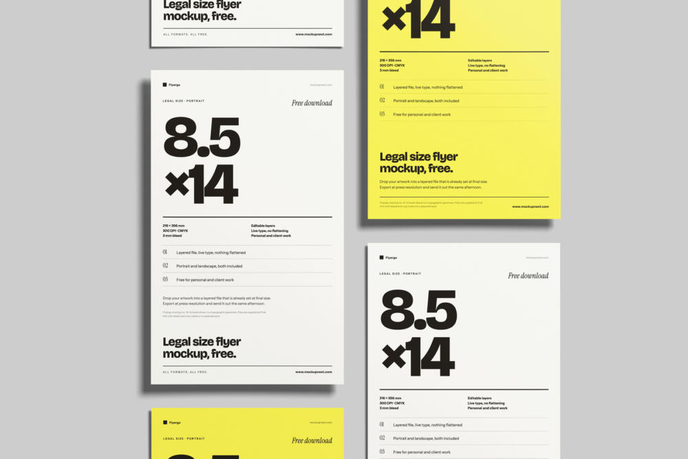 8.5x14 Lagel Flyer Mockup