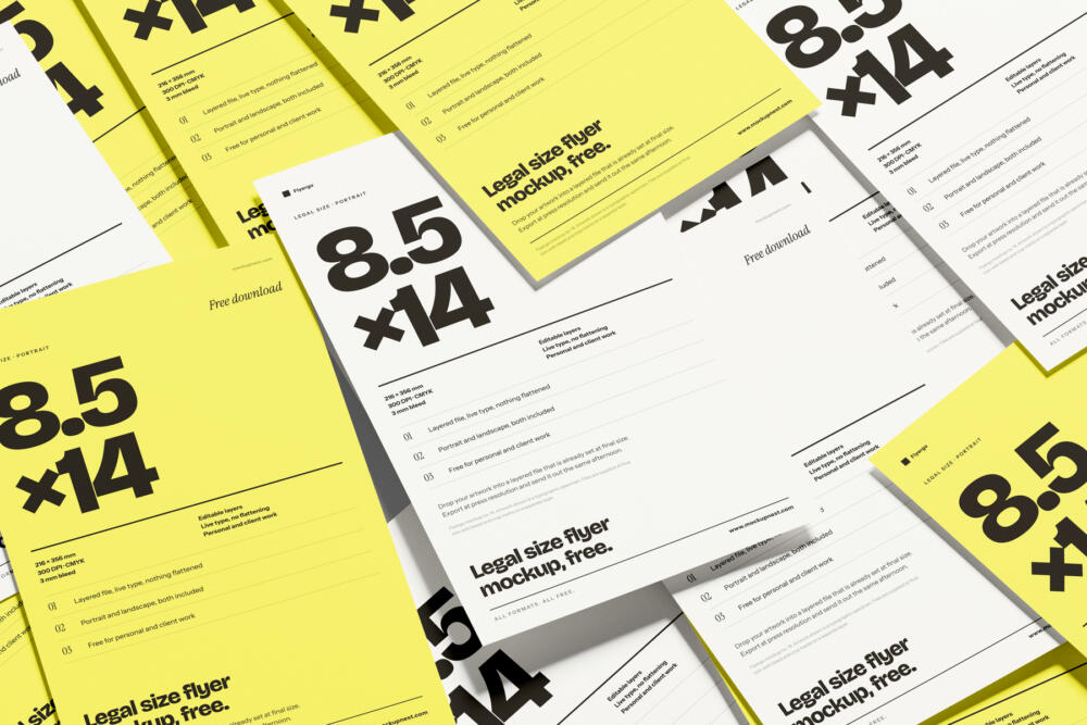 8.5x14 Lagel Leaflet Mockup