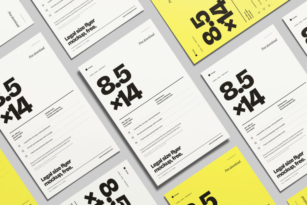 8.5x14 Lagel Poster Mockup Angled View