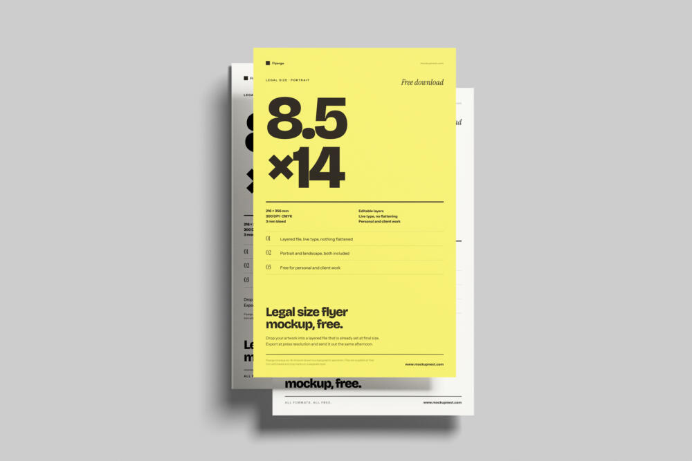 8.5x14 Lagel Poster Mockup Front View