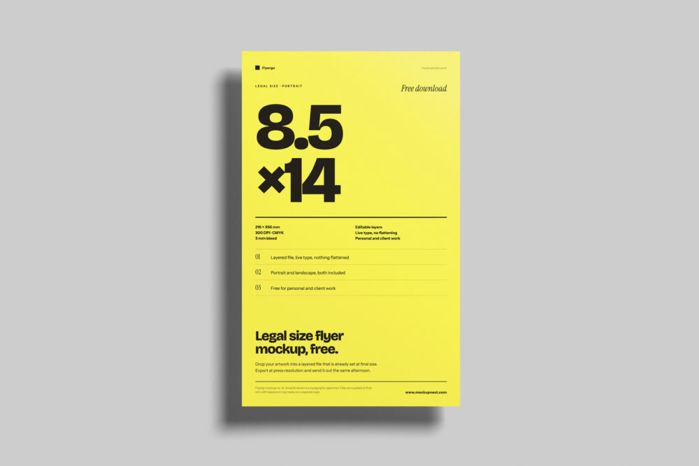 8.5x14 Lagel Poster Mockup