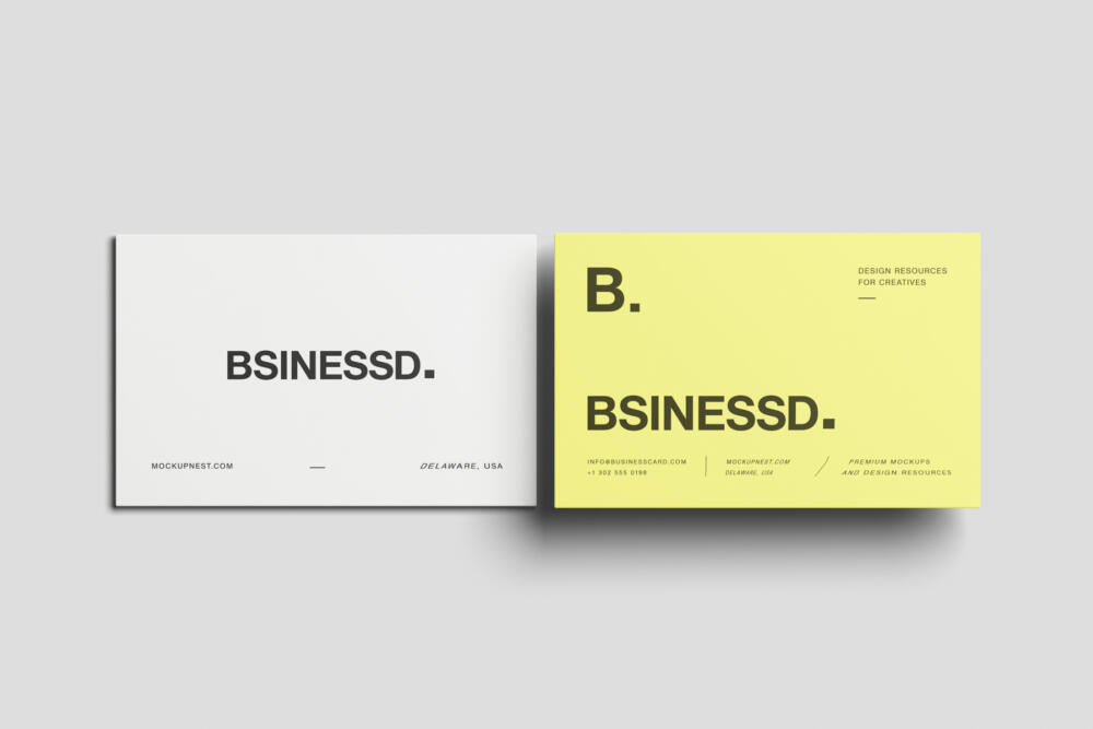 85x55 Business Card Mockup Matte Surface Pair