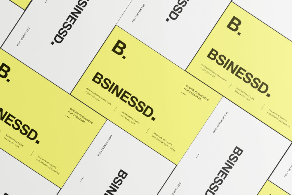 85x55 Business Card Mockup Minimal Studio Layout
