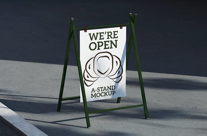 A-Stand Mockup on a Street