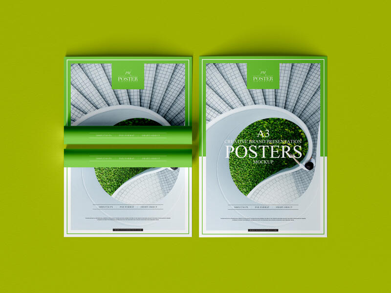 A3 Creative Brand Presentation Poster Mockup