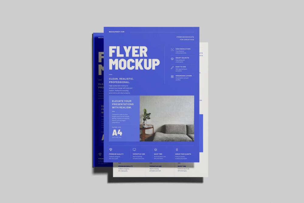 A4 EU Flyer Poster Mockup Portrait
