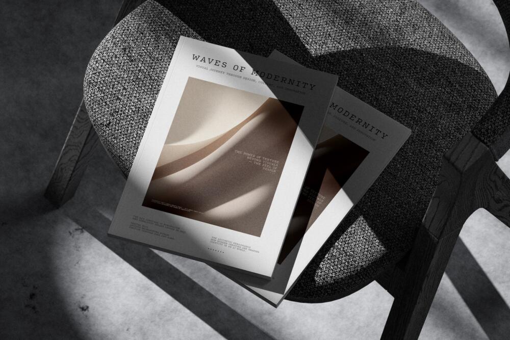 A4 Magazine Cover Mockup On Chair