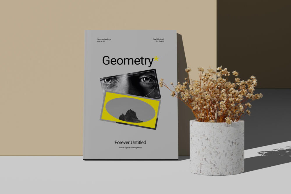 A4 Magazine Cover Mockup With Dry Plant Front View