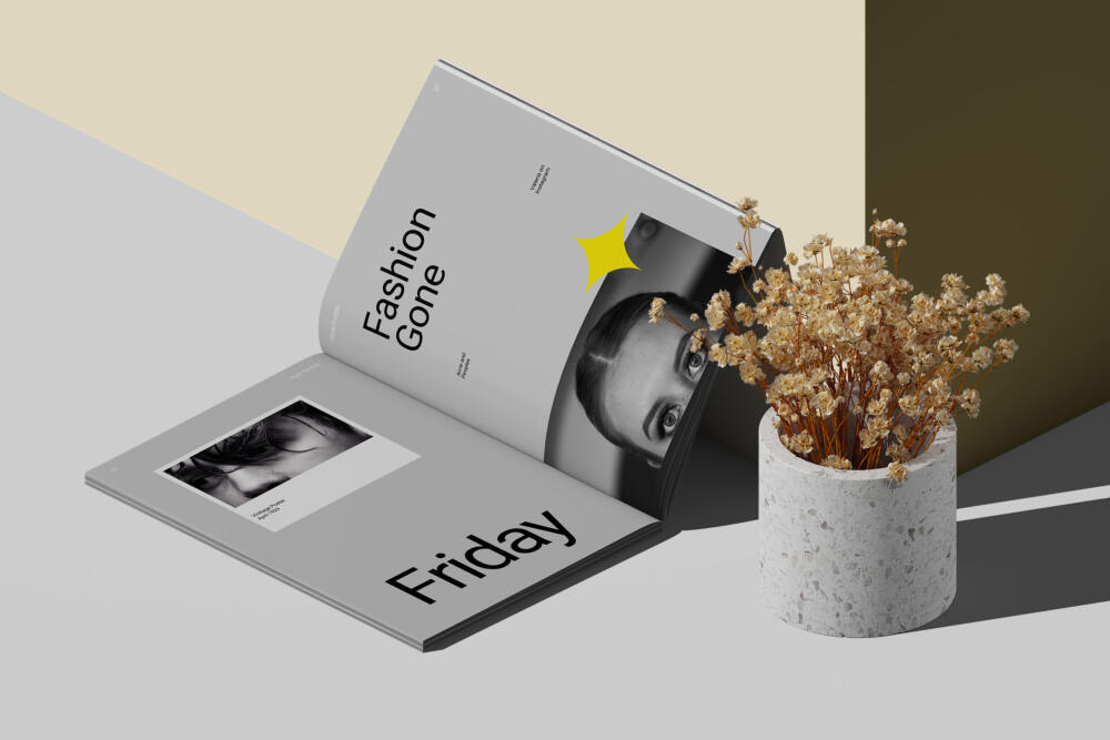 A4 Open Magazine Against The Wall V1 Isometric